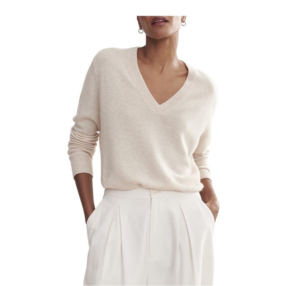 Jenni Kayne Flynn 100% Cashmere Sweater in Oatmeal